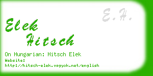 elek hitsch business card